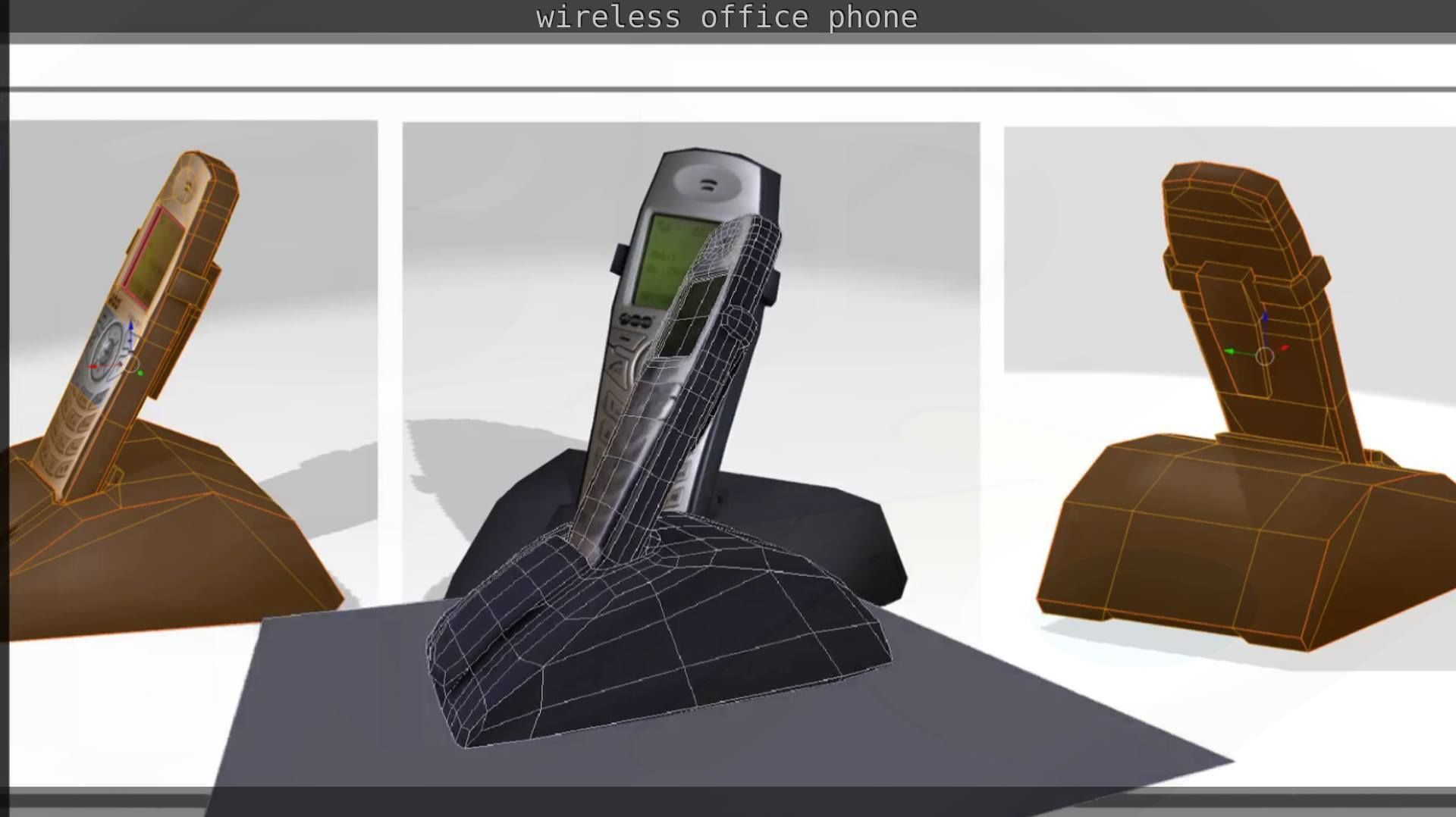 Wireless phone low-poly  Low-poly 3D model_22