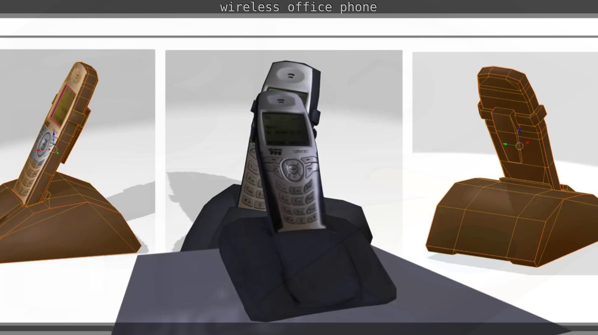 Wireless phone low-poly  Low-poly 3D model_17