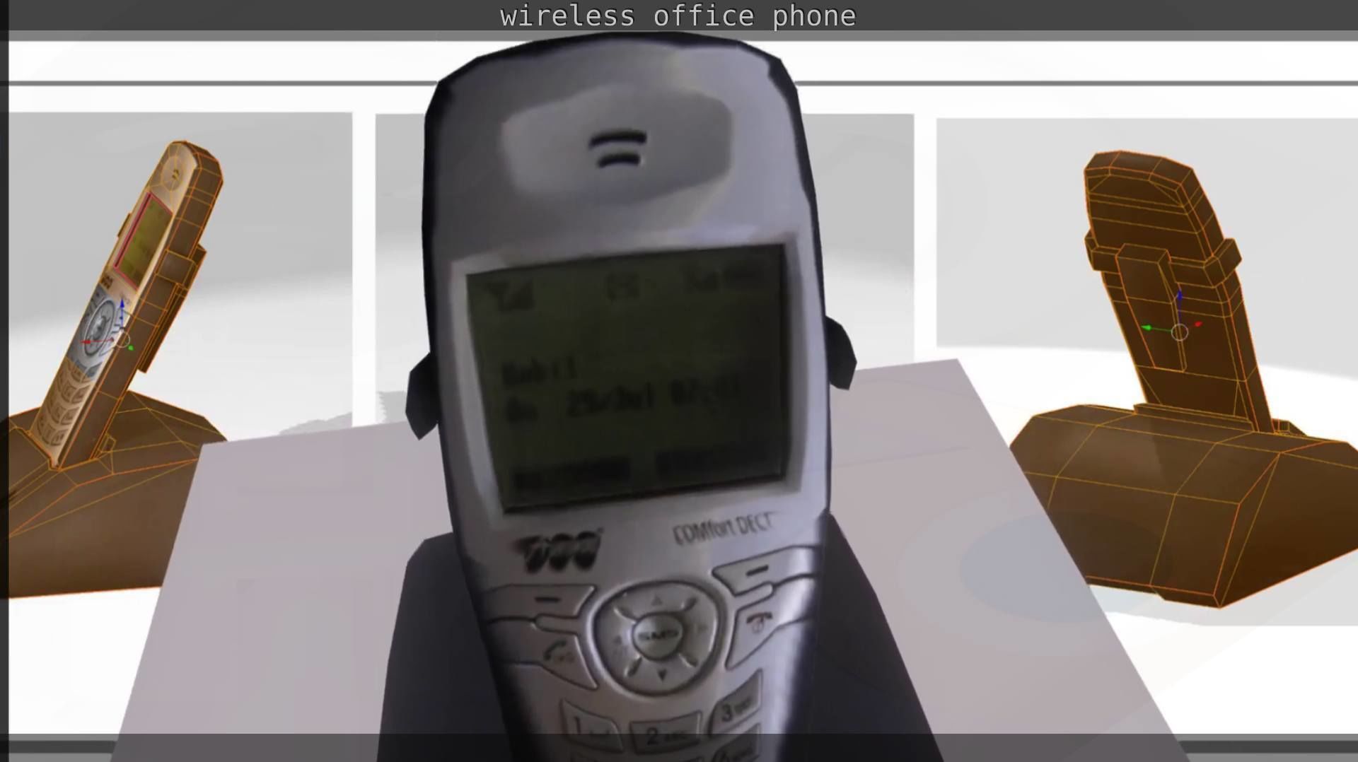 Wireless phone low-poly  Low-poly 3D model_61