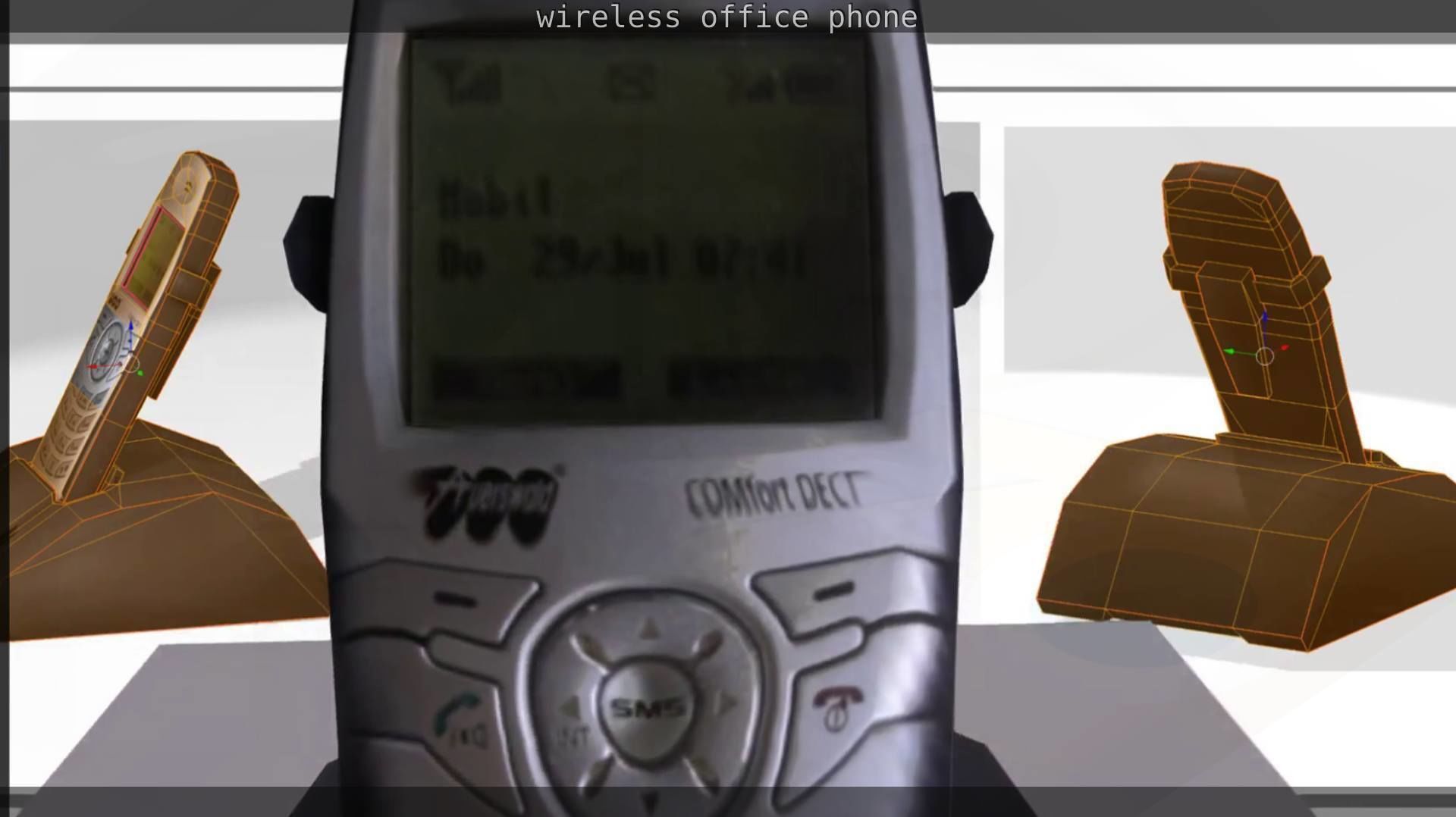 Wireless phone low-poly  Low-poly 3D model_62