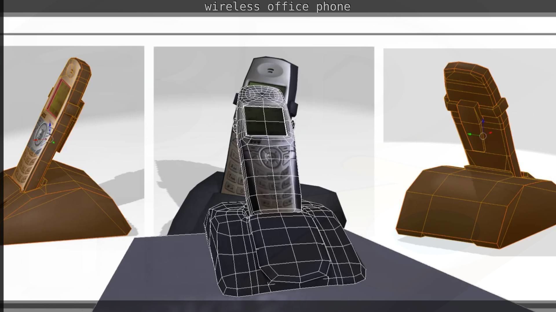 Wireless phone low-poly  Low-poly 3D model_24