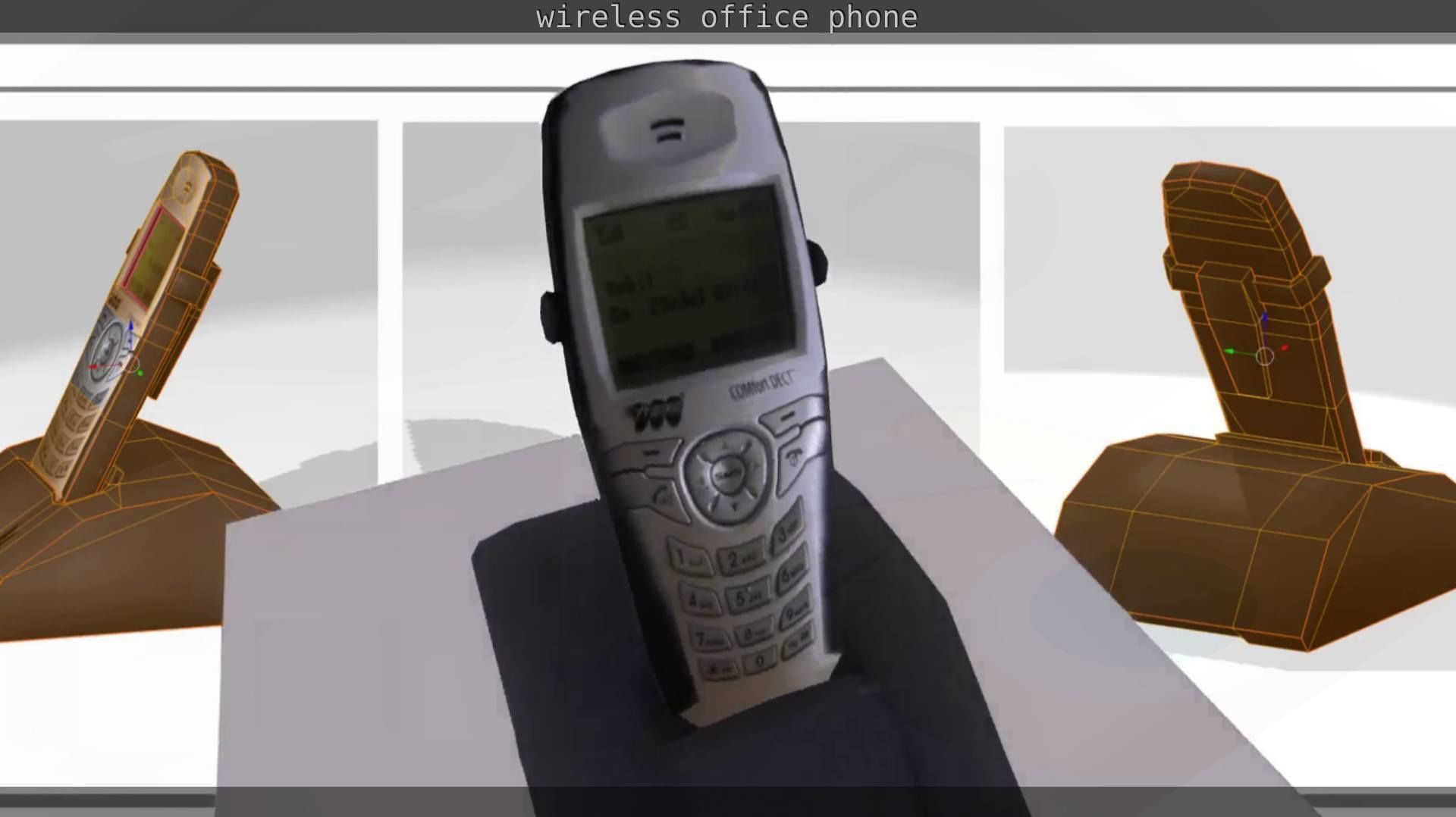 Wireless phone low-poly  Low-poly 3D model_14