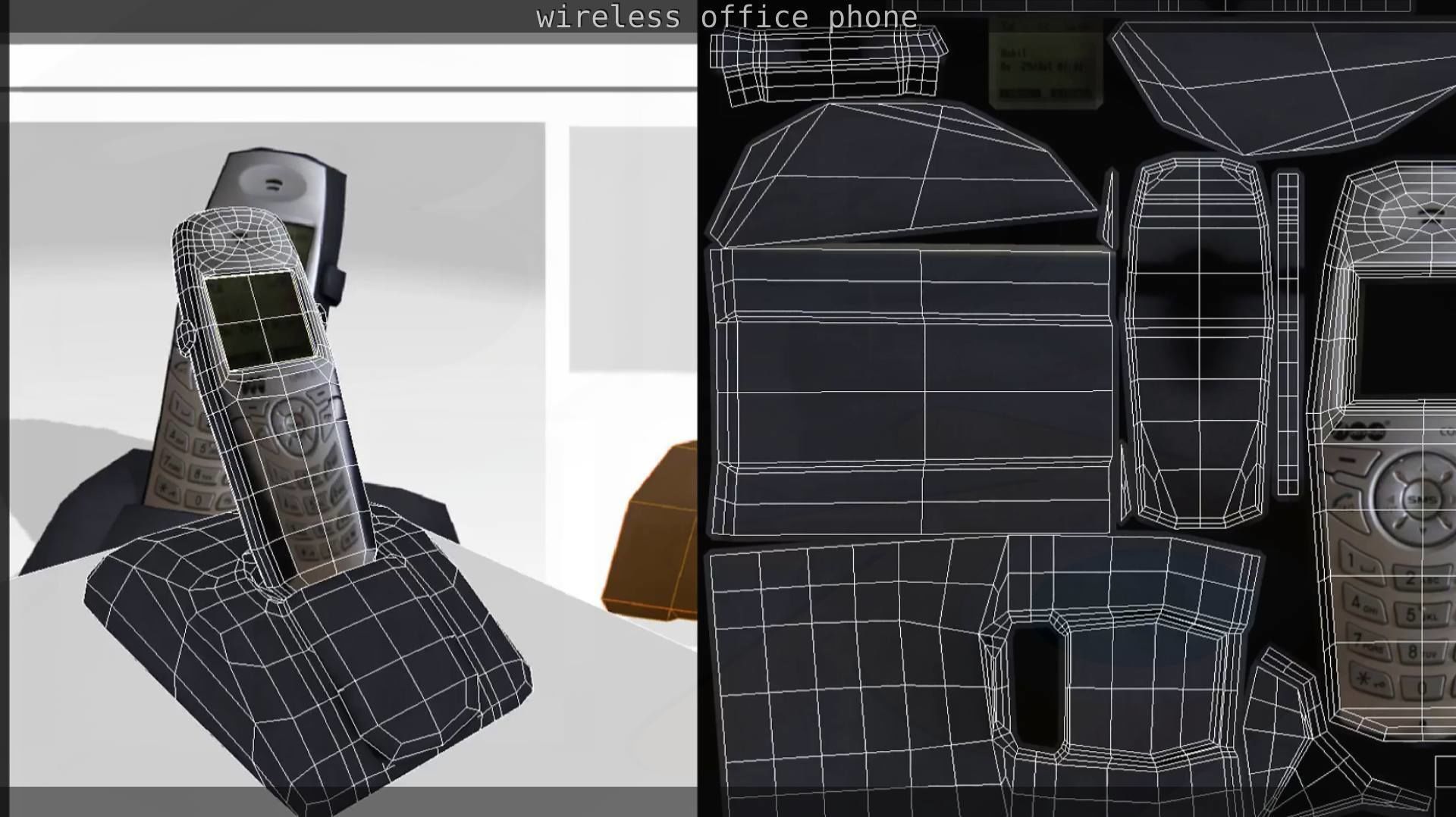 Wireless phone low-poly  Low-poly 3D model_29