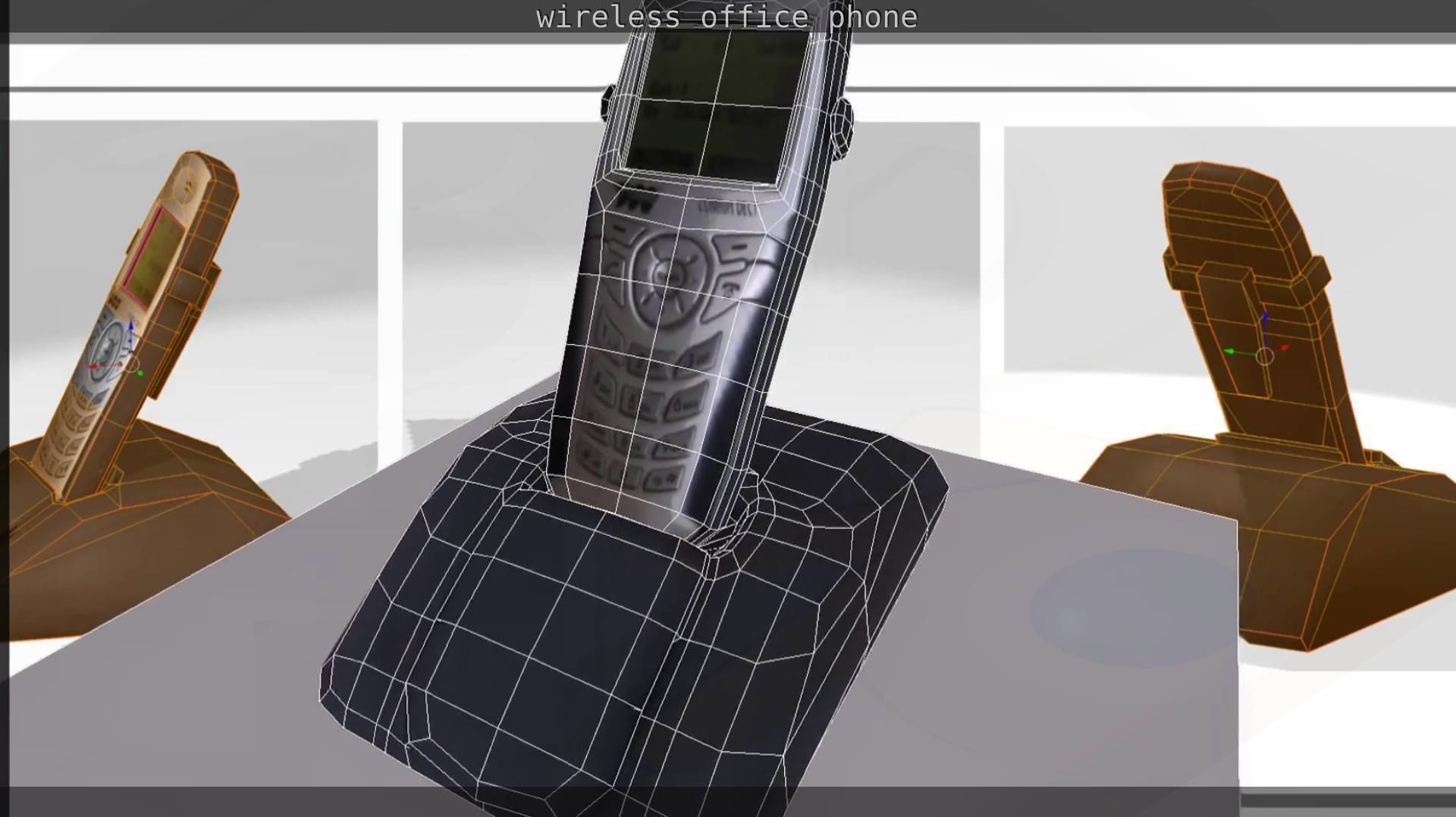 Wireless phone low-poly  Low-poly 3D model_50