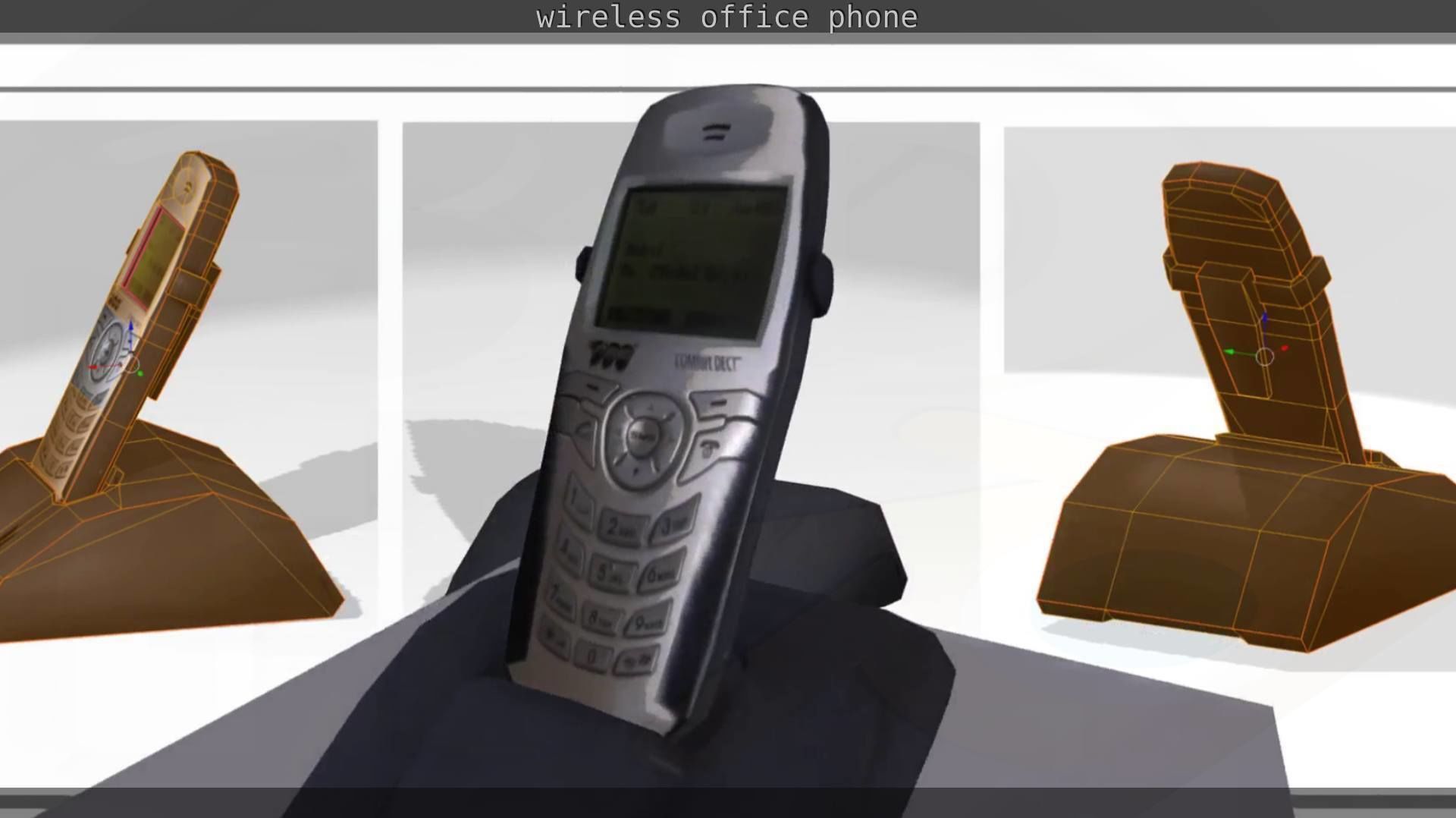 Wireless phone low-poly  Low-poly 3D model_16
