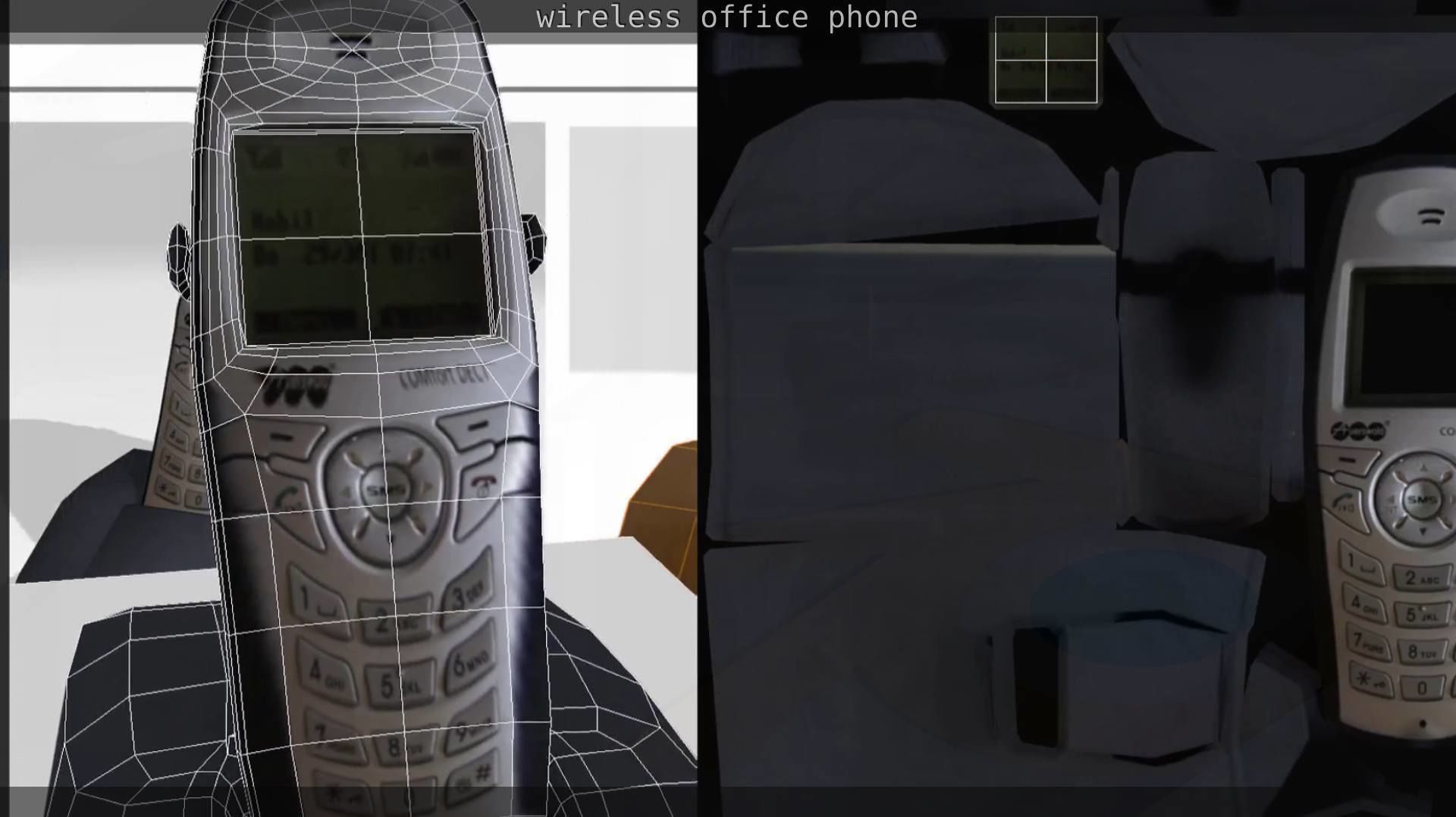 Wireless phone low-poly  Low-poly 3D model_34