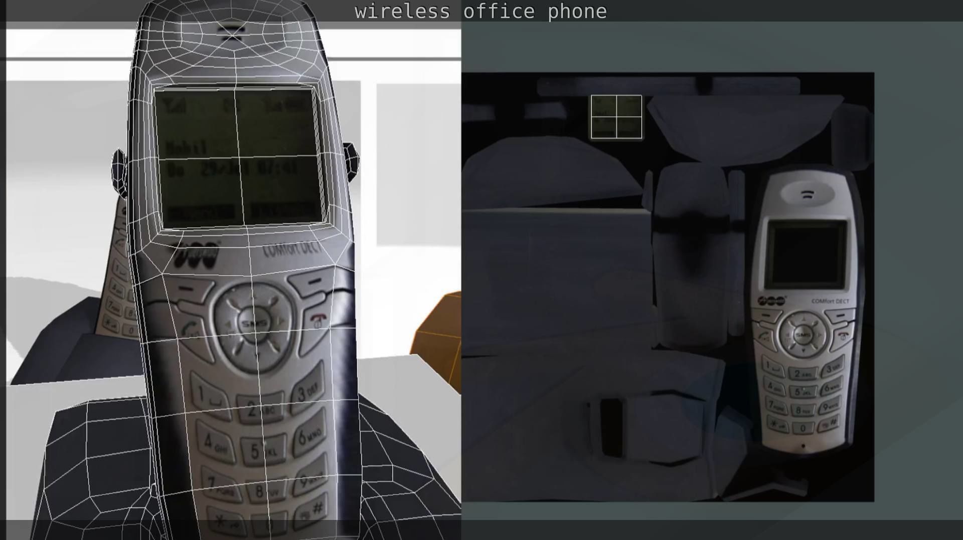 Wireless phone low-poly  Low-poly 3D model_42