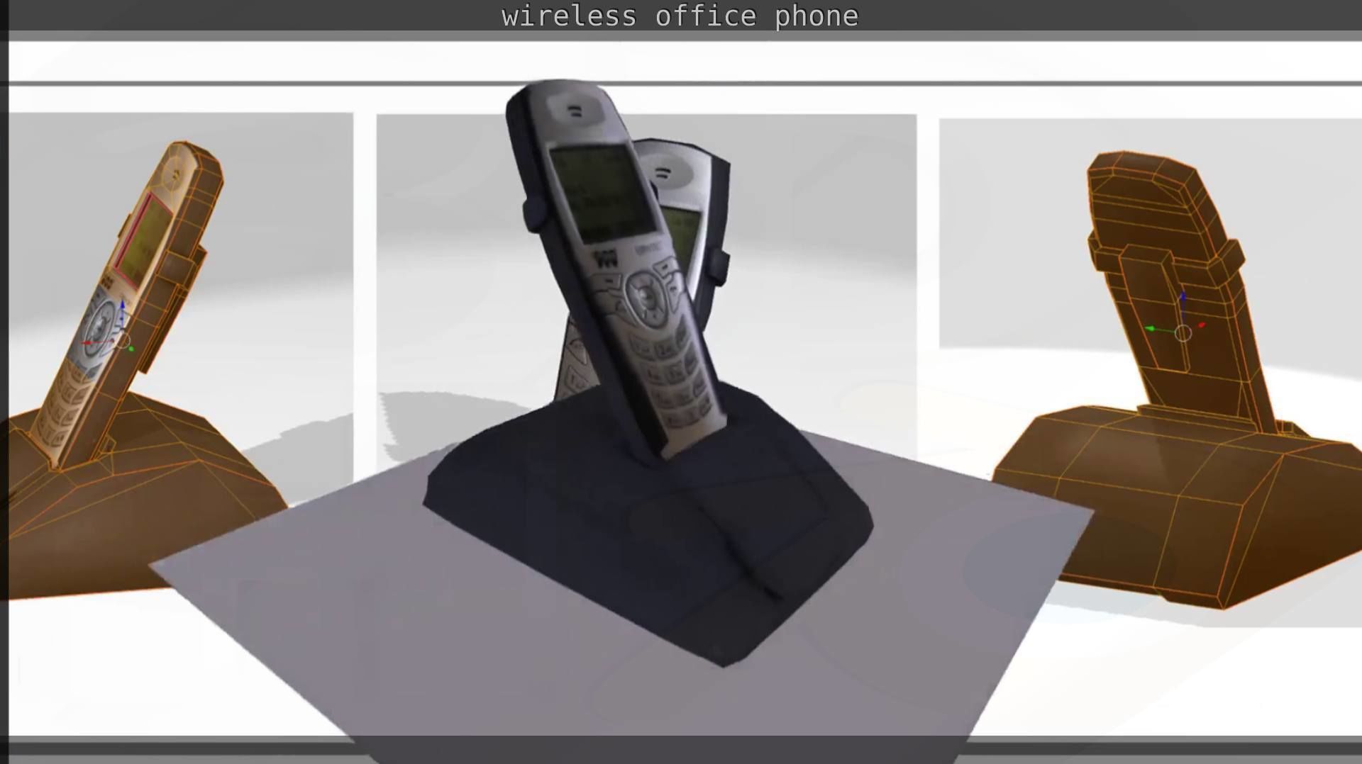 Wireless phone low-poly  Low-poly 3D model_58