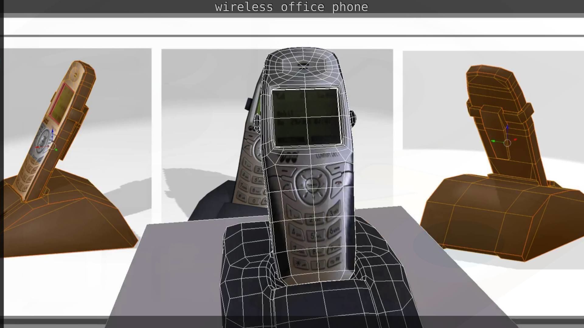 Wireless phone low-poly  Low-poly 3D model_48