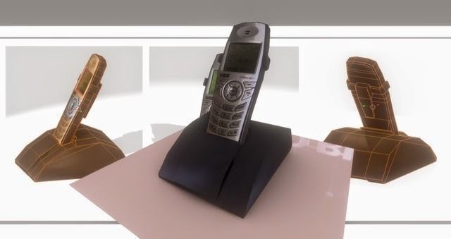 Wireless phone low-poly  Low-poly 3D model_3