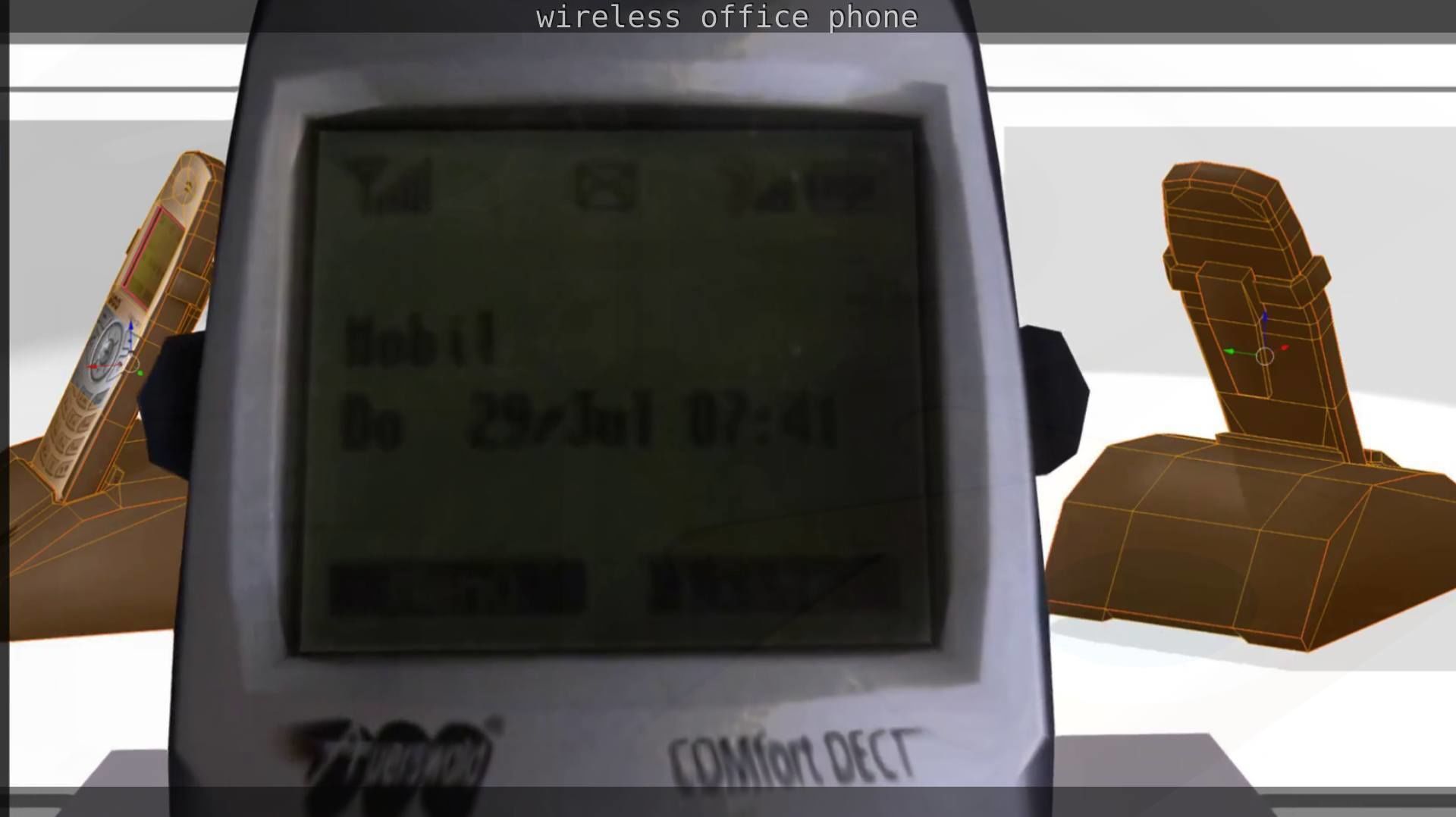 Wireless phone low-poly  Low-poly 3D model_63