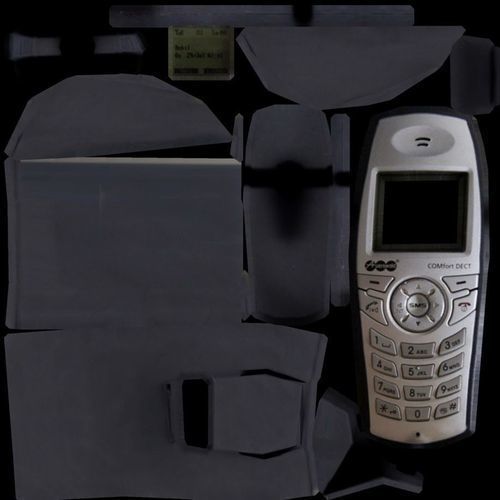 Wireless phone low-poly  Low-poly 3D model_5