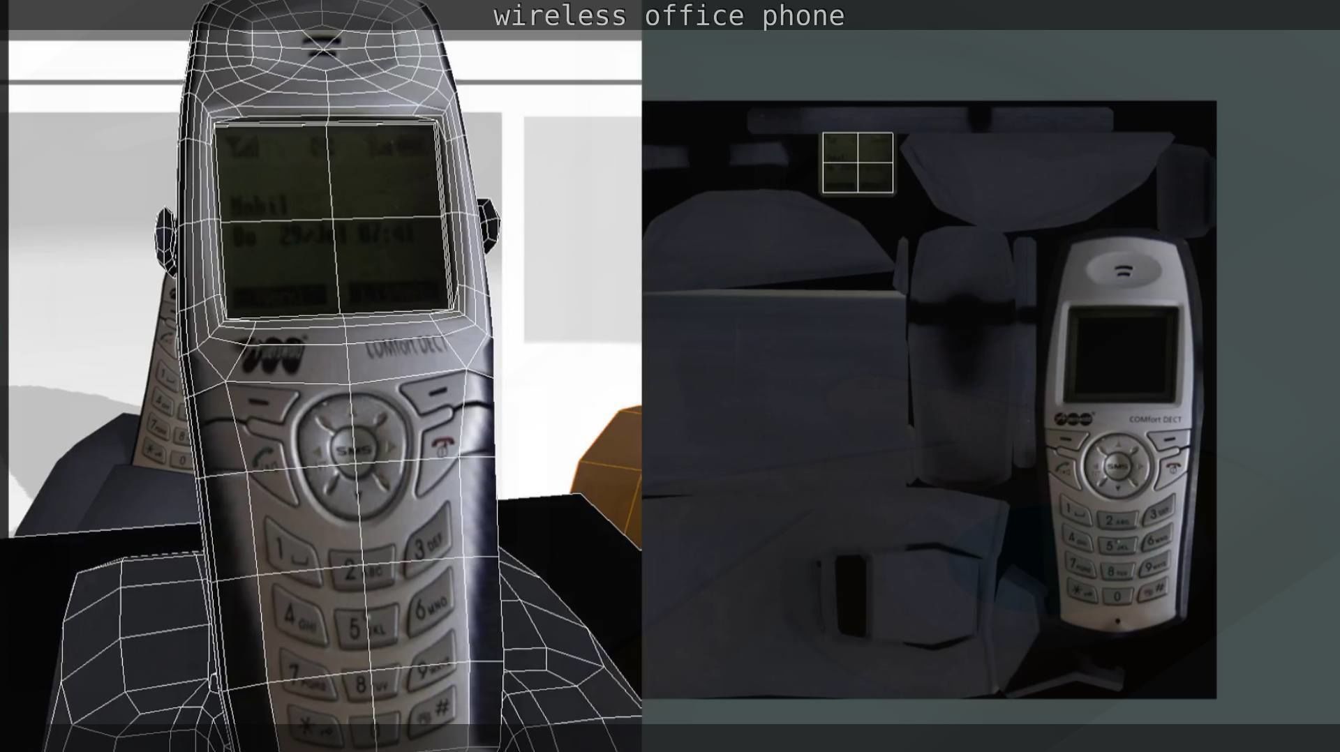 Wireless phone low-poly  Low-poly 3D model_44