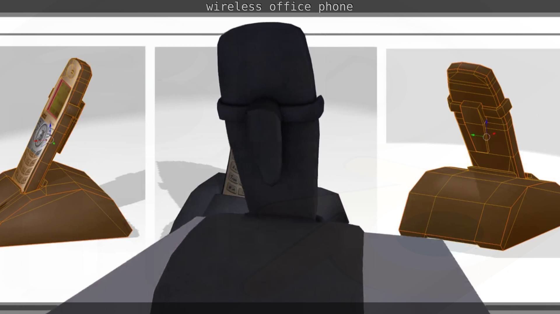 Wireless phone low-poly  Low-poly 3D model_15