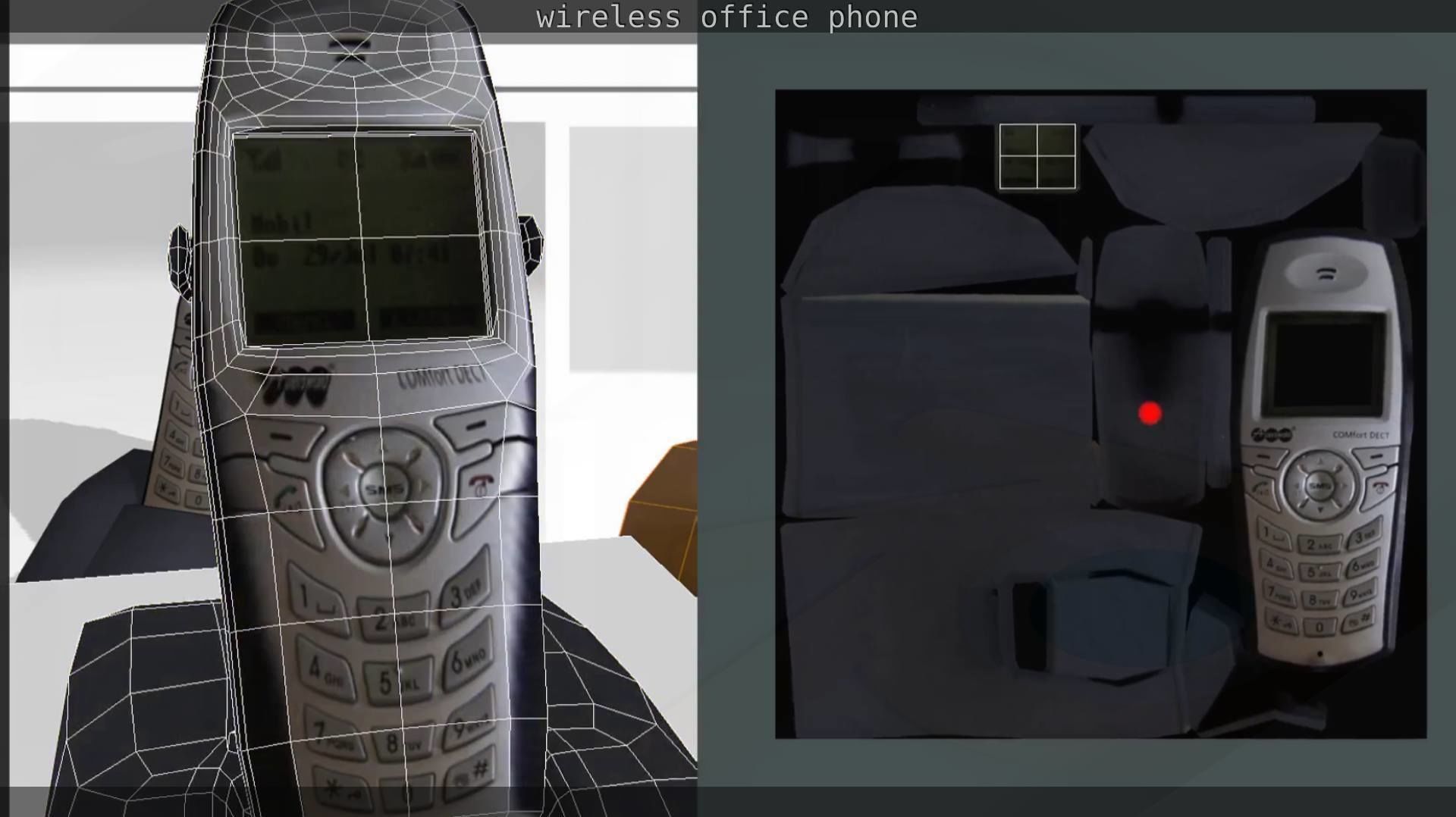 Wireless phone low-poly  Low-poly 3D model_36