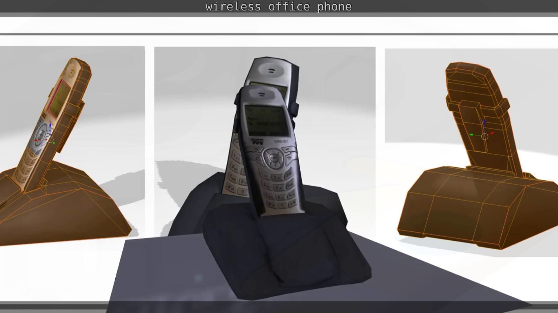 Wireless phone low-poly  Low-poly 3D model_18