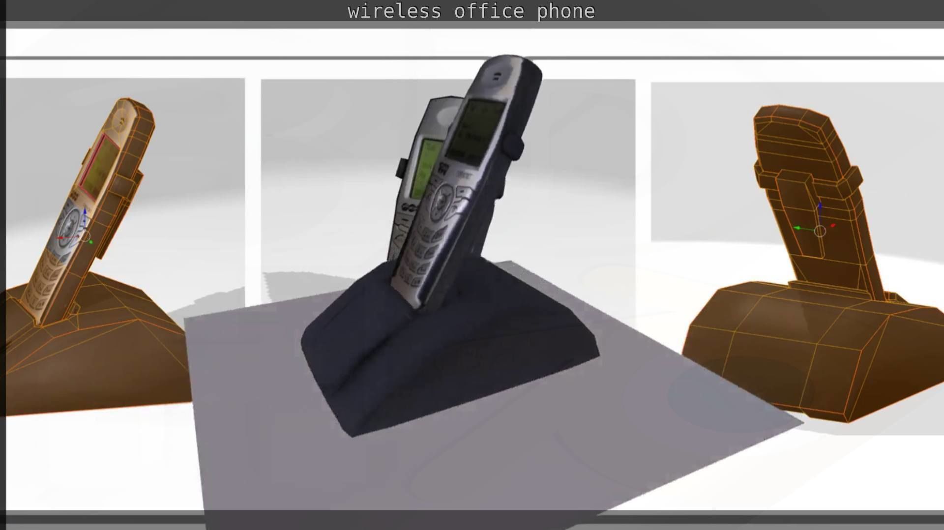 Wireless phone low-poly  Low-poly 3D model_55