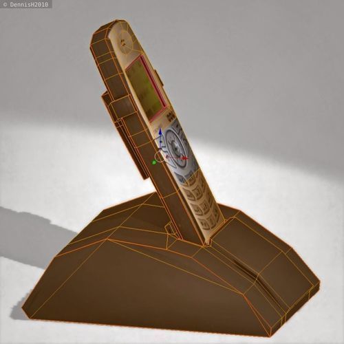 Wireless phone low-poly  Low-poly 3D model_9
