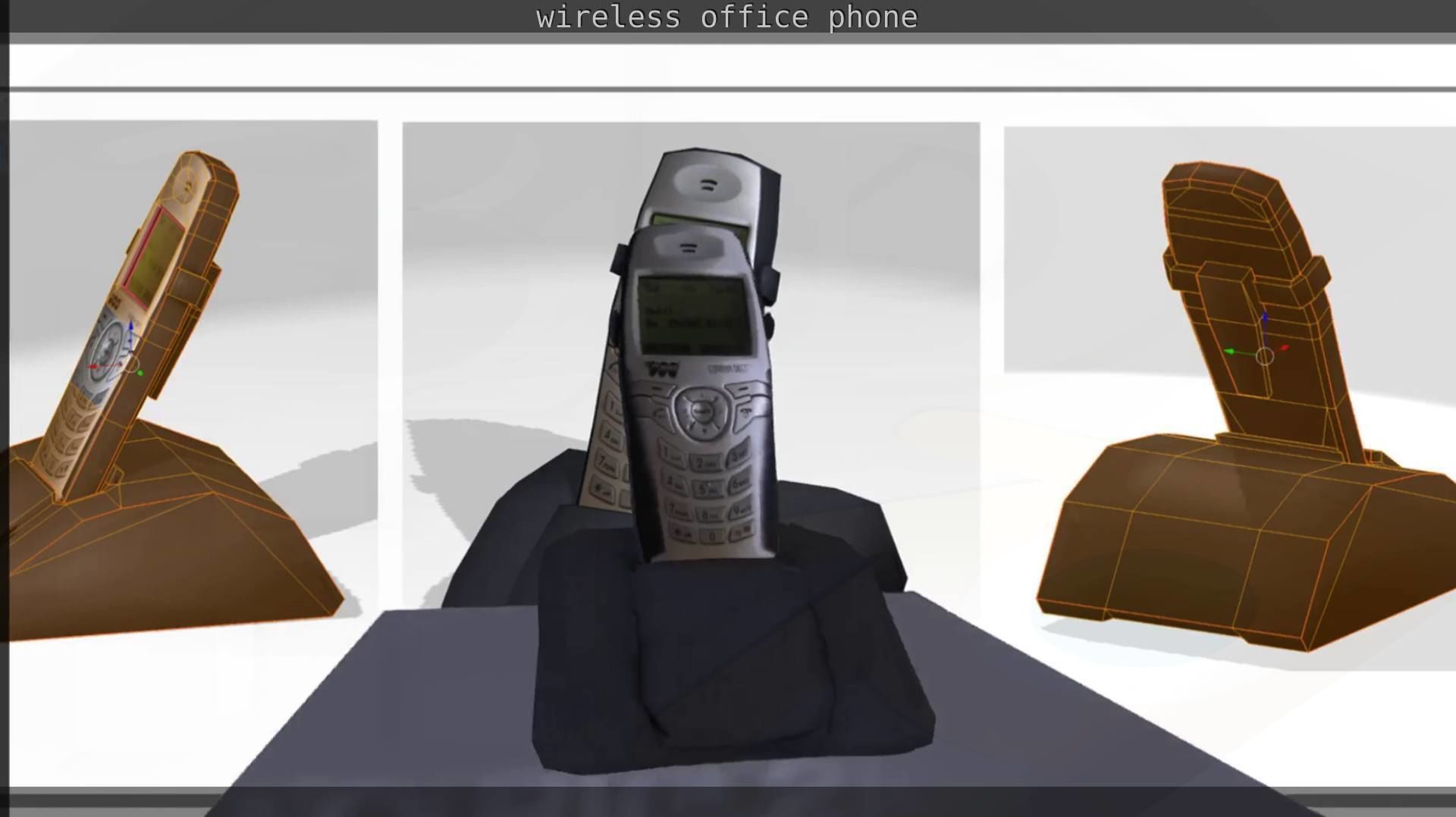 Wireless phone low-poly  Low-poly 3D model_19