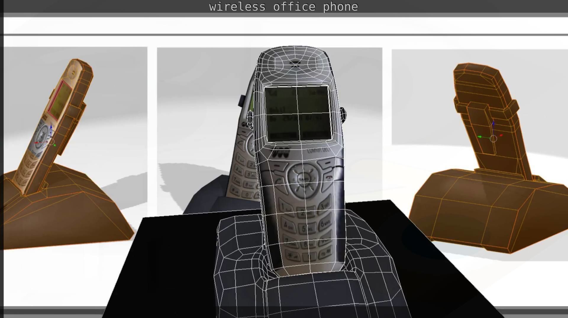 Wireless phone low-poly  Low-poly 3D model_46