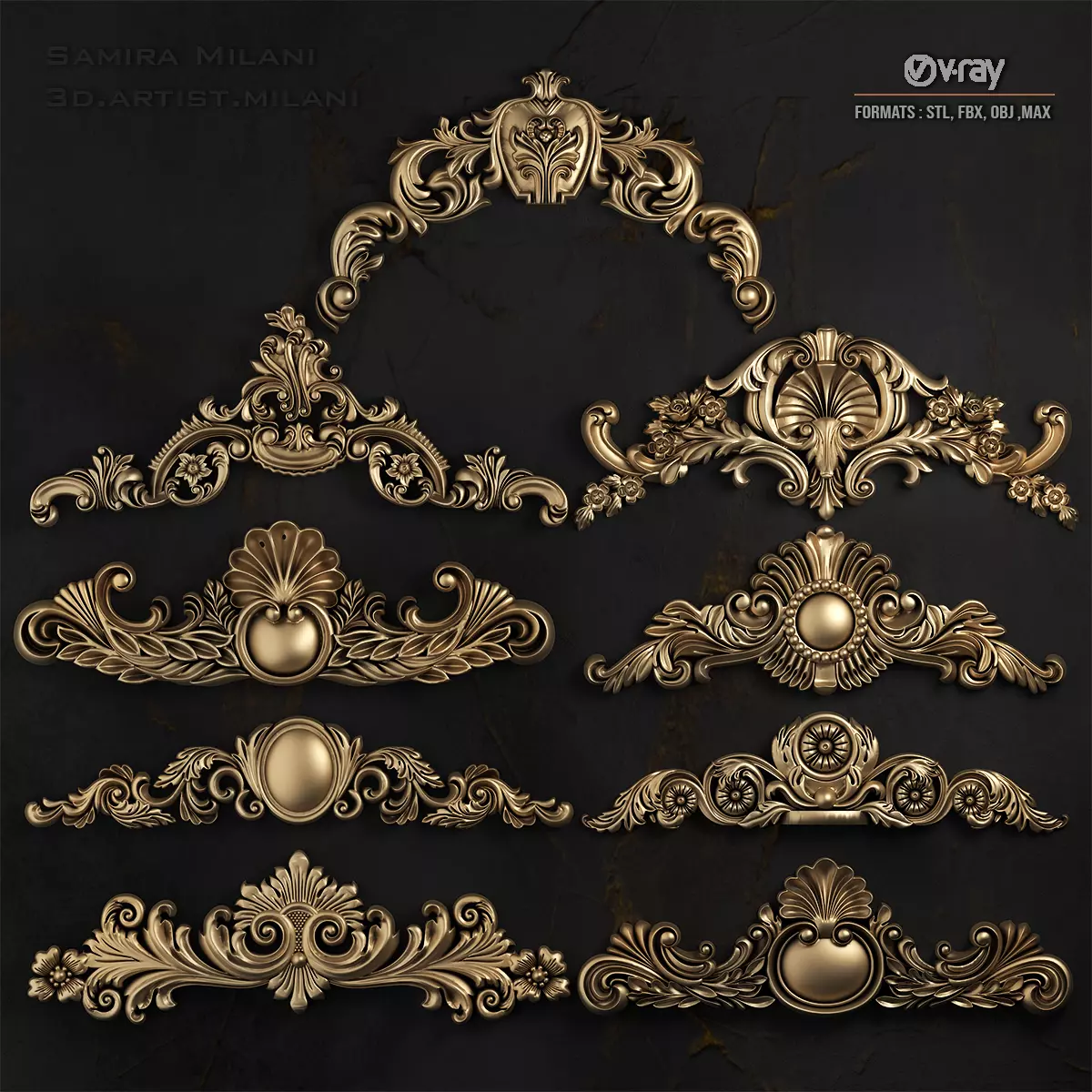 Ornament Pack 1 3D model_1