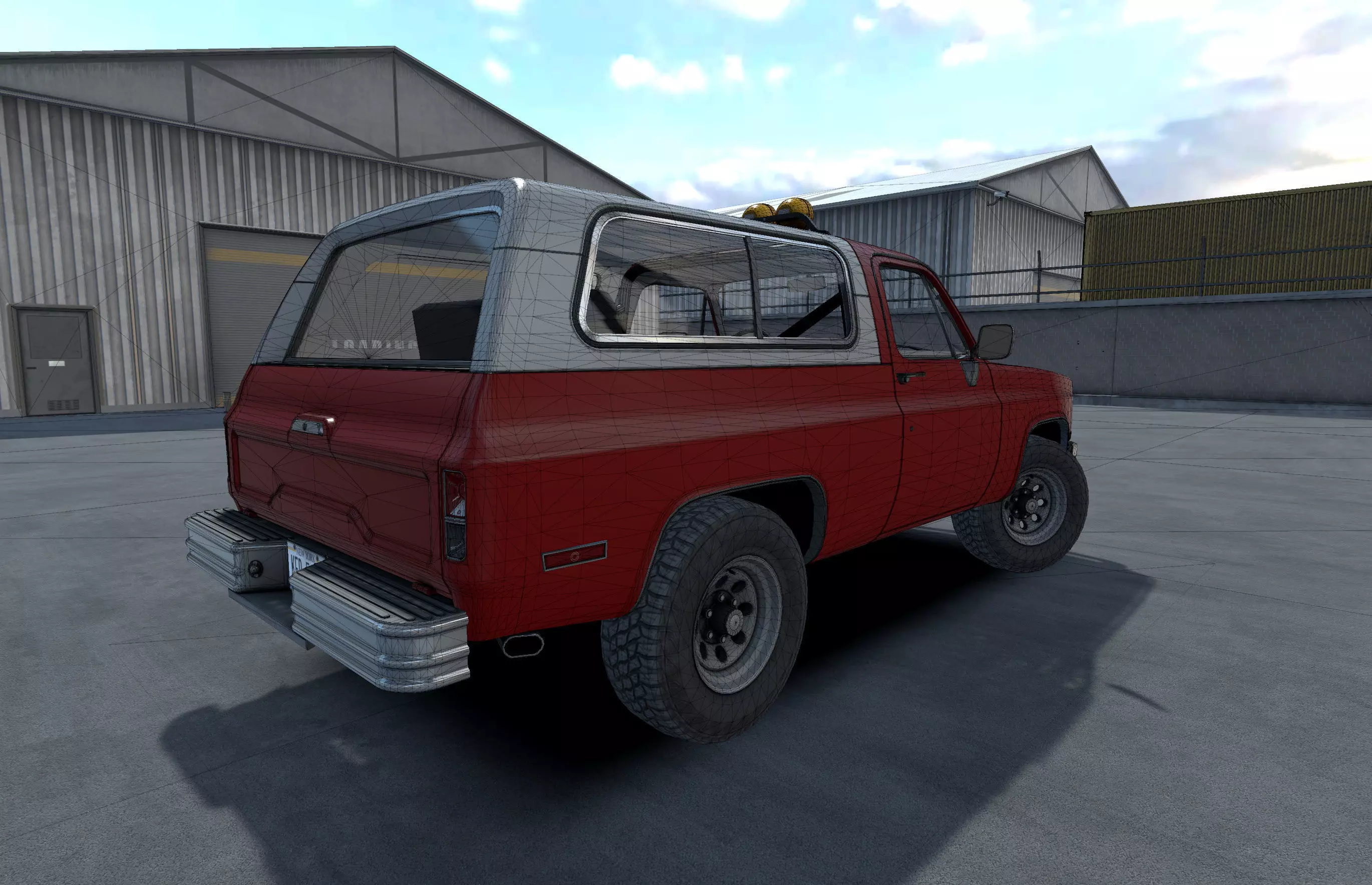Offroad car with industrial environment unity asset Low-poly 3D model_20