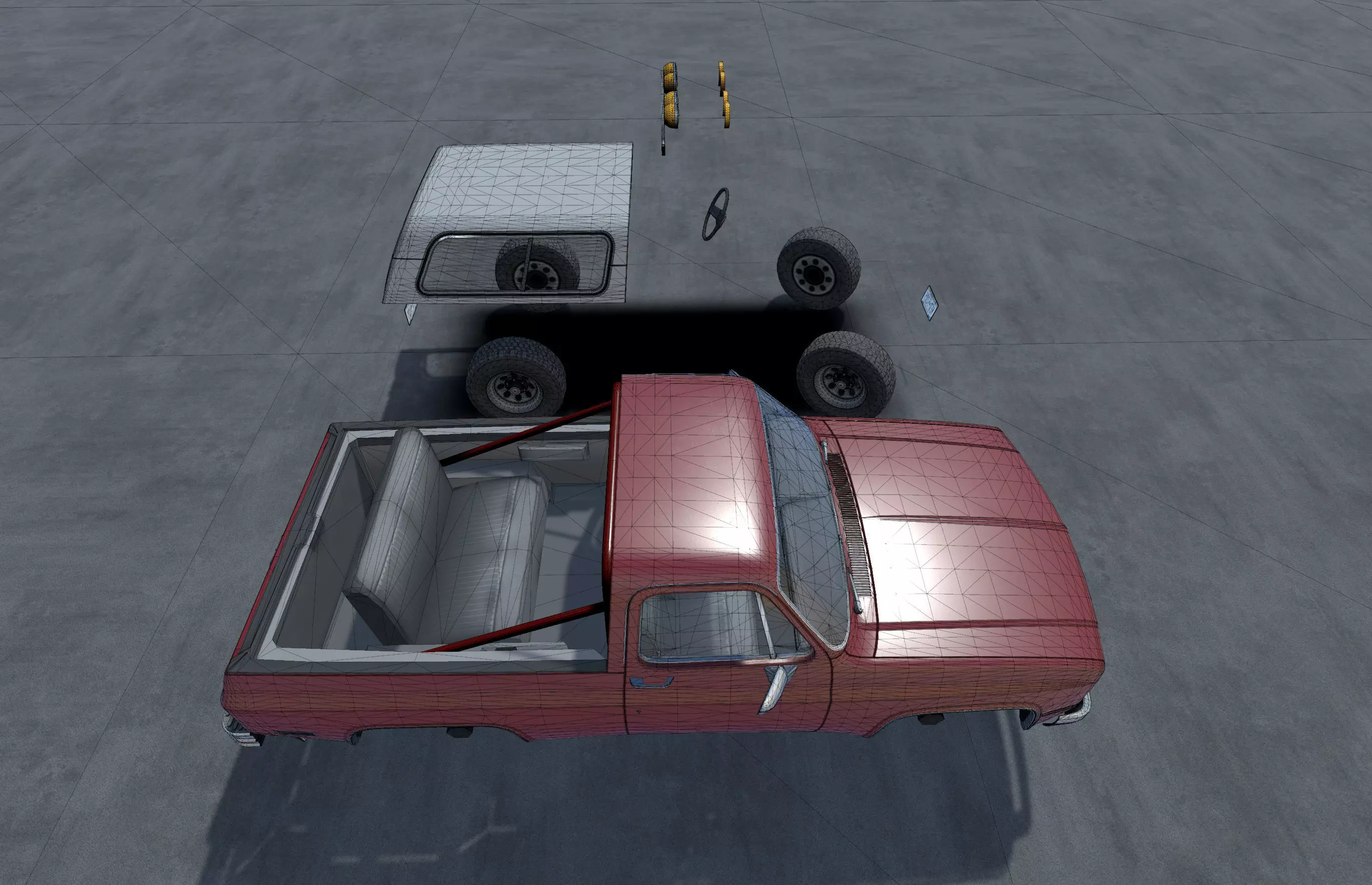 Offroad car with industrial environment unity asset Low-poly 3D model_23