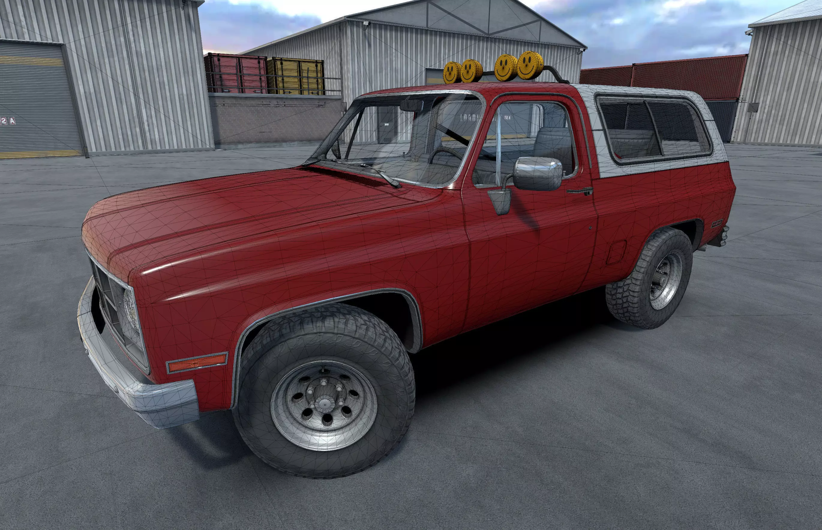 Offroad car with industrial environment unity asset Low-poly 3D model_15