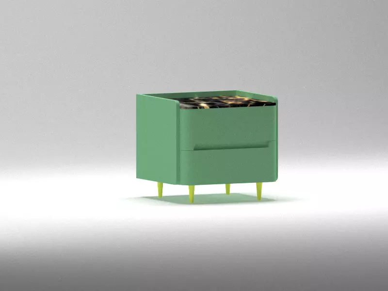 side table marble top Free low-poly 3D model_1