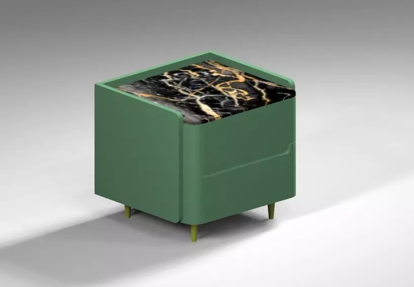 side table marble top Free low-poly 3D model_0