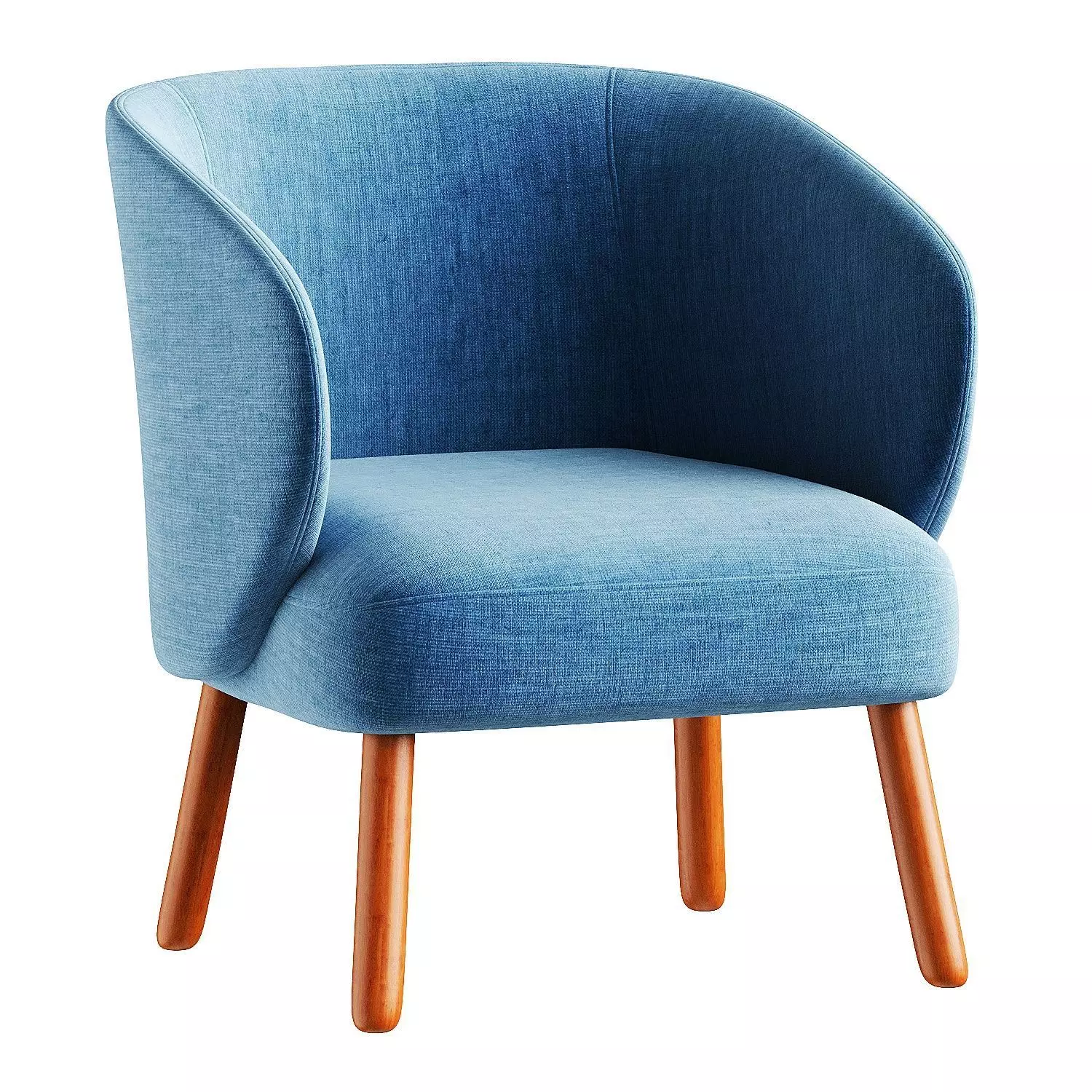 armchair red 3D model_2