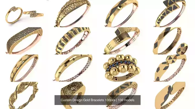 Custom Design Gold Bracelets 100pcs