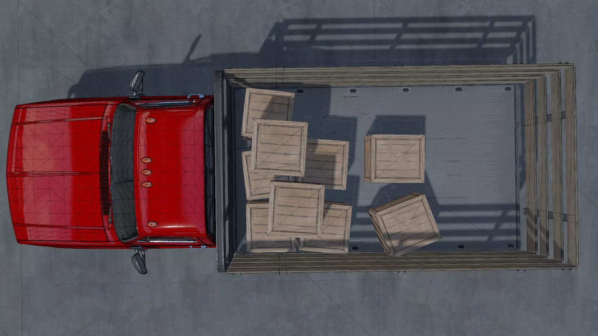 Stack farmer pickup truck unity asset Low-poly 3D model_17