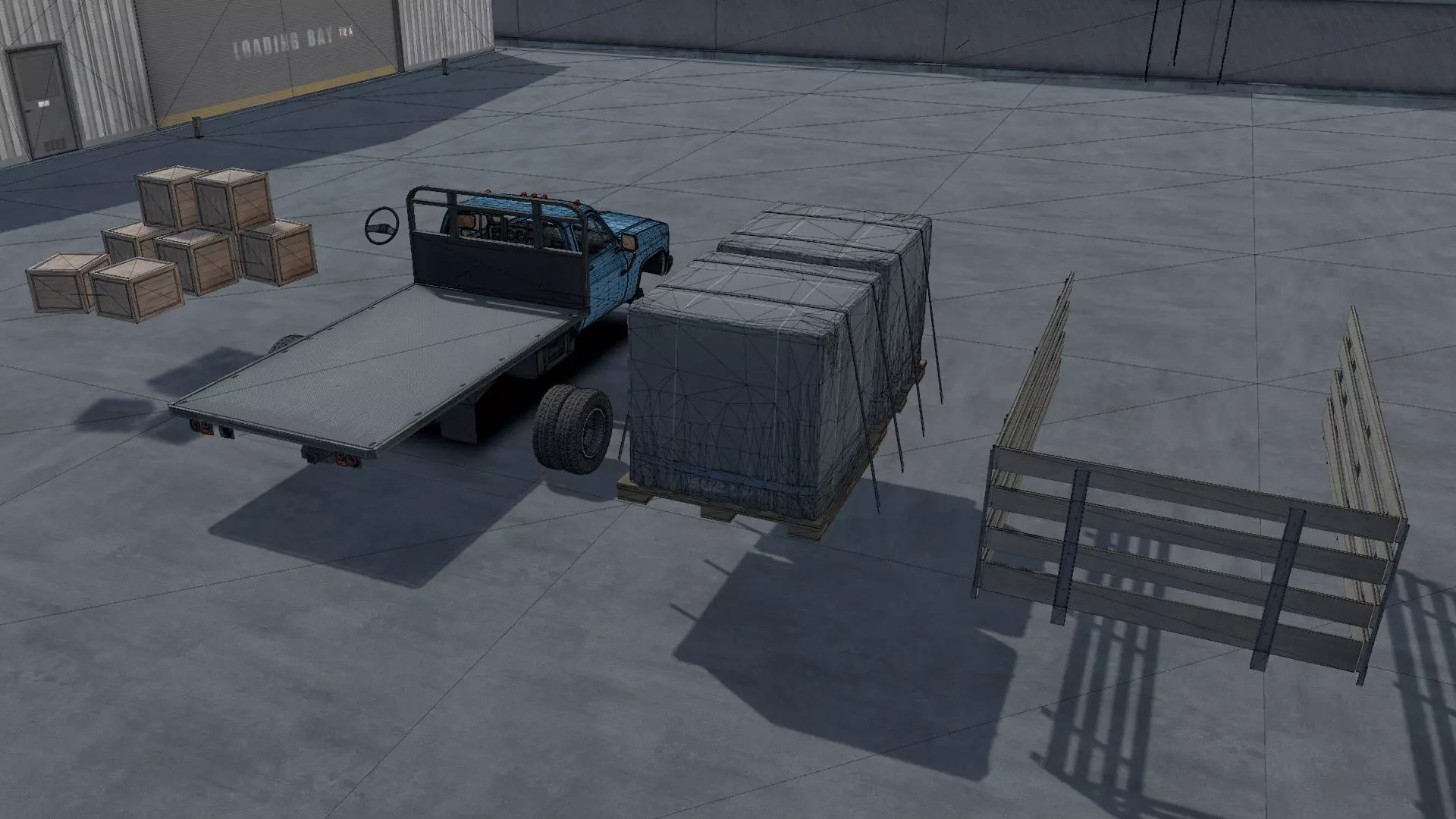 Stack farmer pickup truck unity asset Low-poly 3D model_23