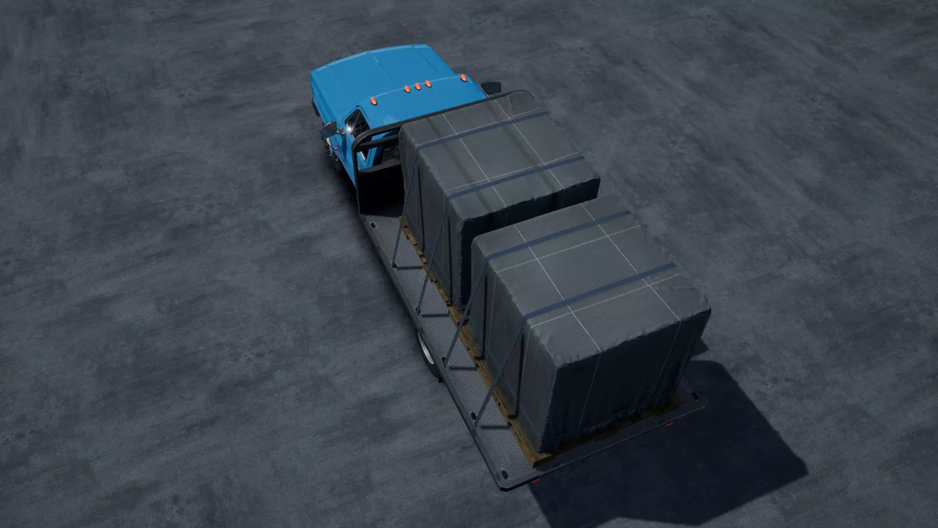 Stack farmer pickup truck unity asset Low-poly 3D model_12