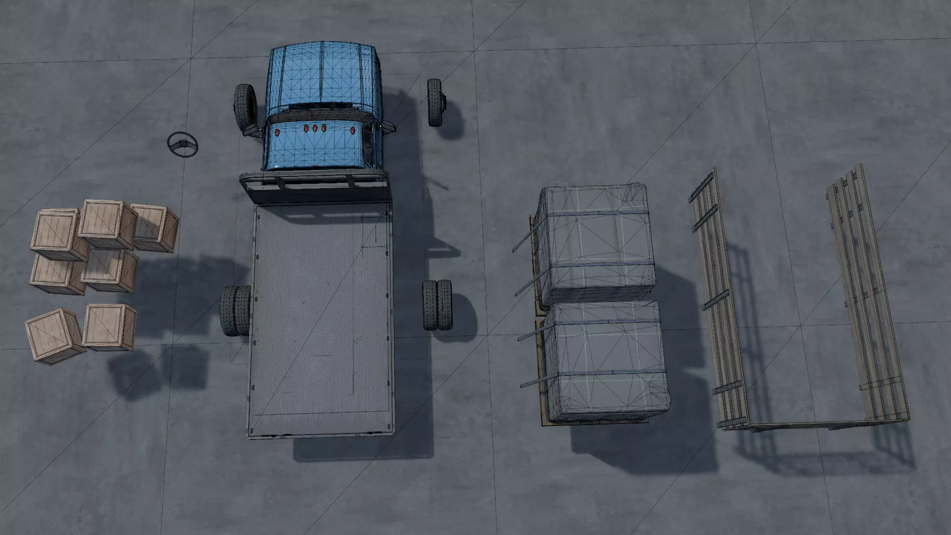 Stack farmer pickup truck unity asset Low-poly 3D model_24