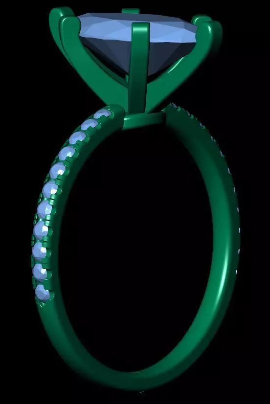 Marquise Engagement Ring 3D print model_15