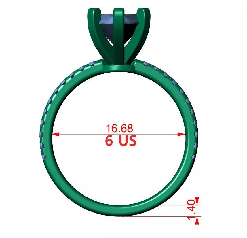 Marquise Engagement Ring 3D print model_13