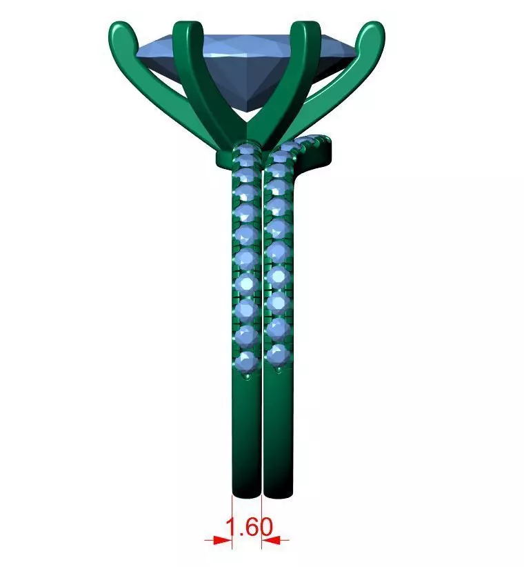 Marquise Engagement Ring 3D print model_10