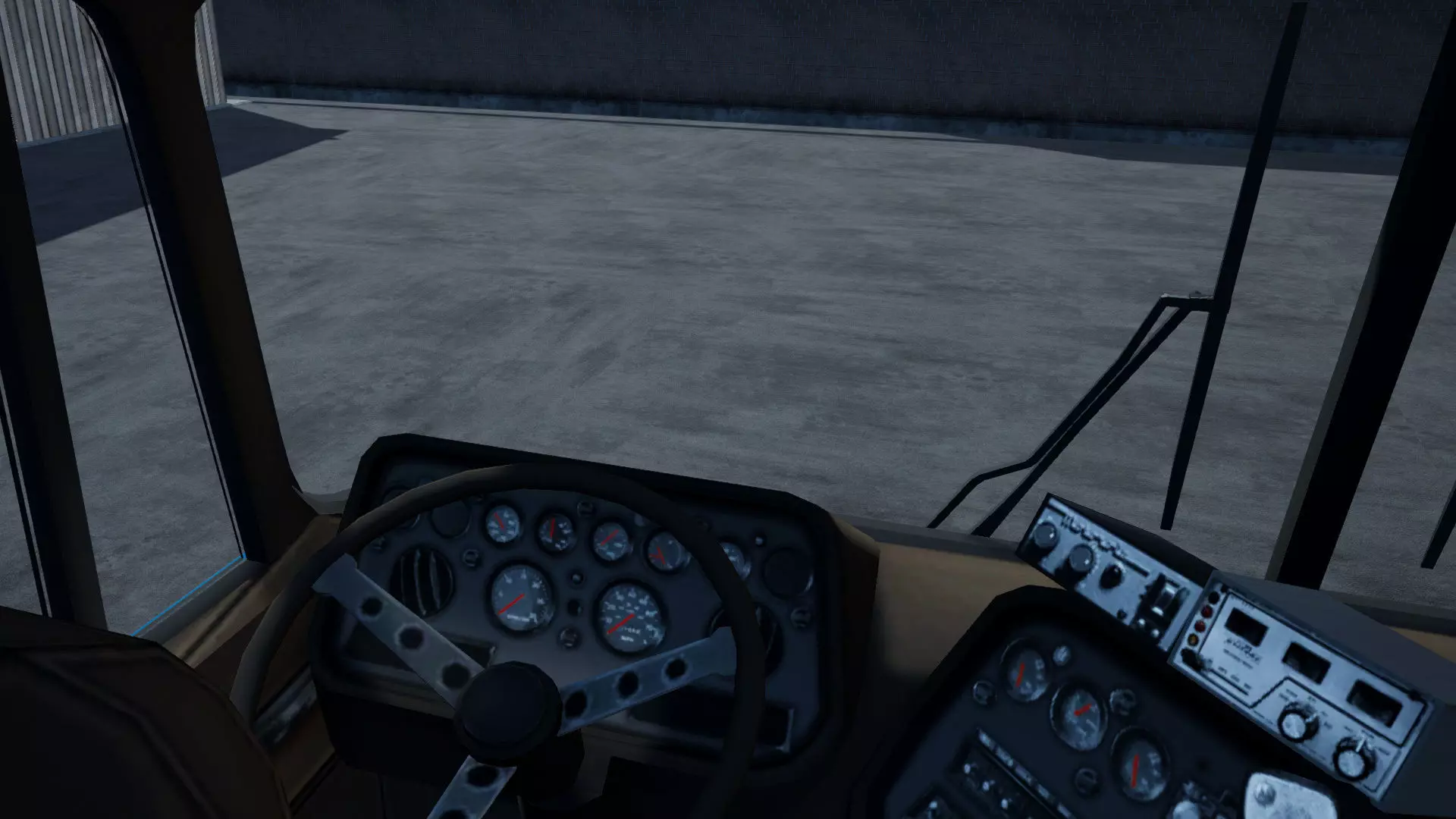 80s Cabover Truck with industrial environment unity 3d asset Low-poly 3D model_10