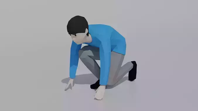 Low Poly Kid Starting Position