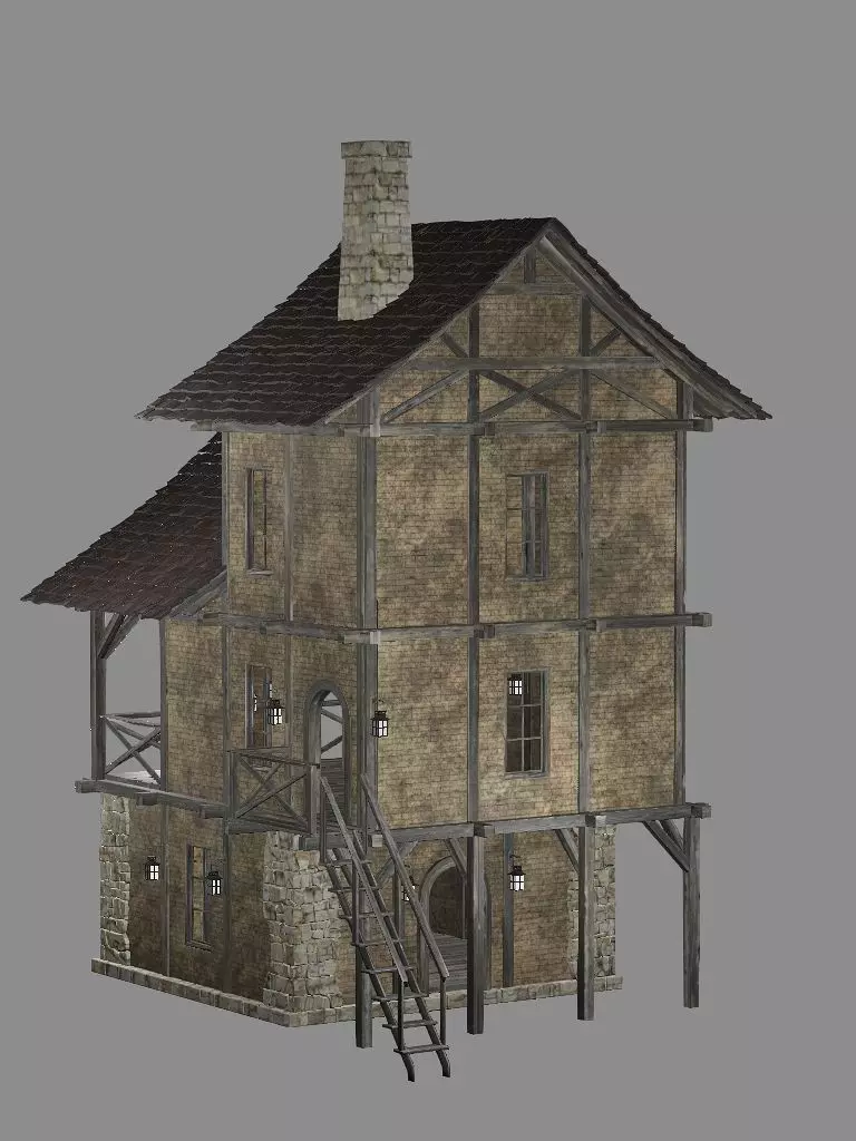 Medieval Viking House 11 Game Ready Low-poly 3D Model Low-poly 3D model_6