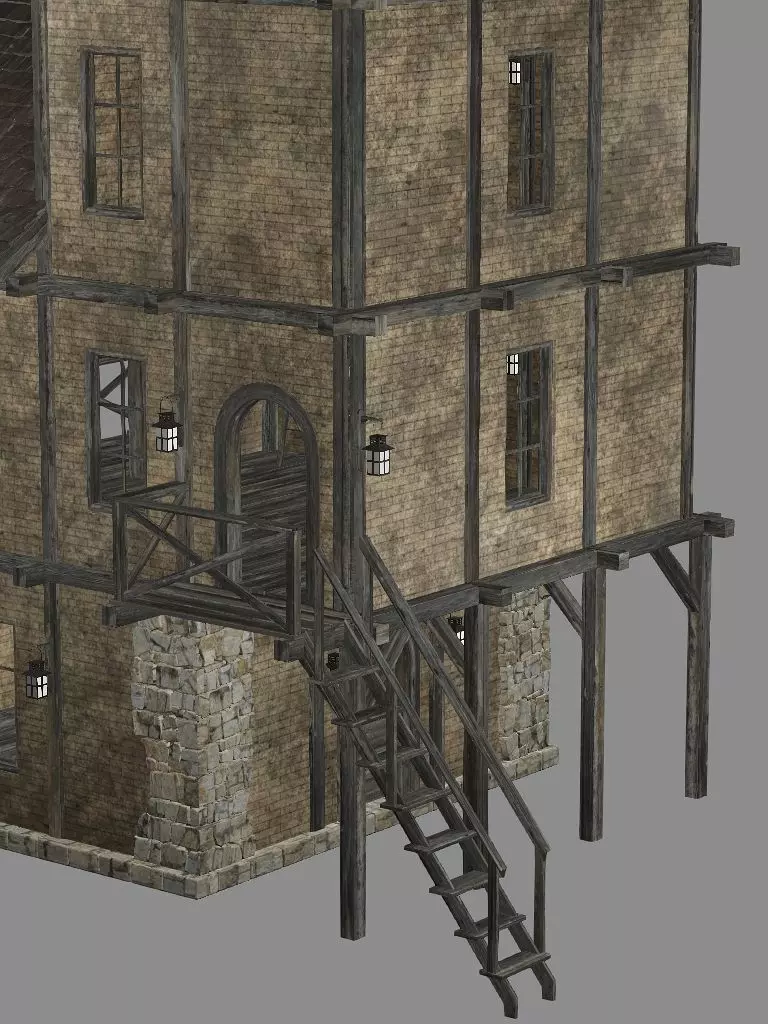 Medieval Viking House 11 Game Ready Low-poly 3D Model Low-poly 3D model_8