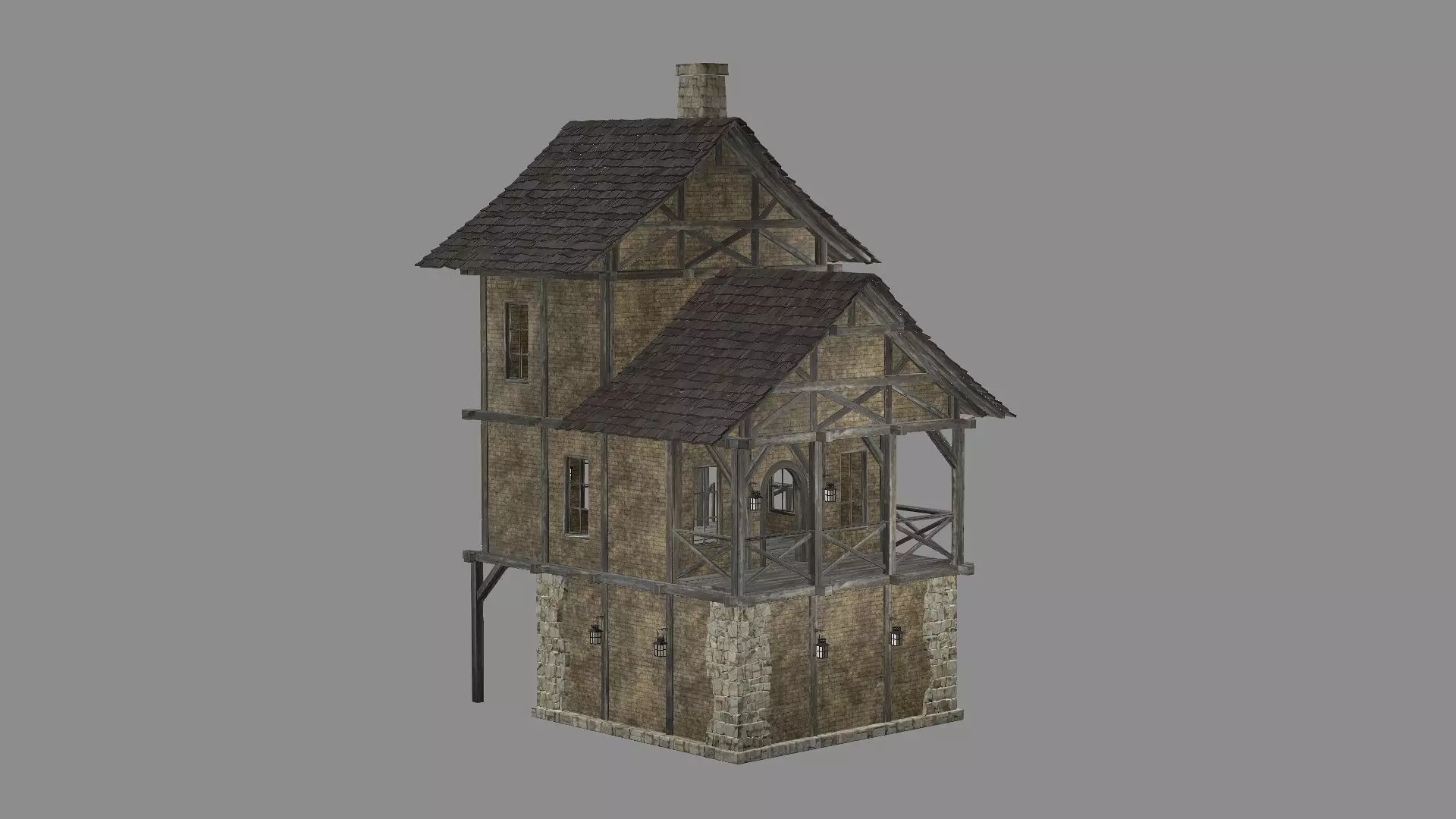 Medieval Viking House 11 Game Ready Low-poly 3D Model Low-poly 3D model_4