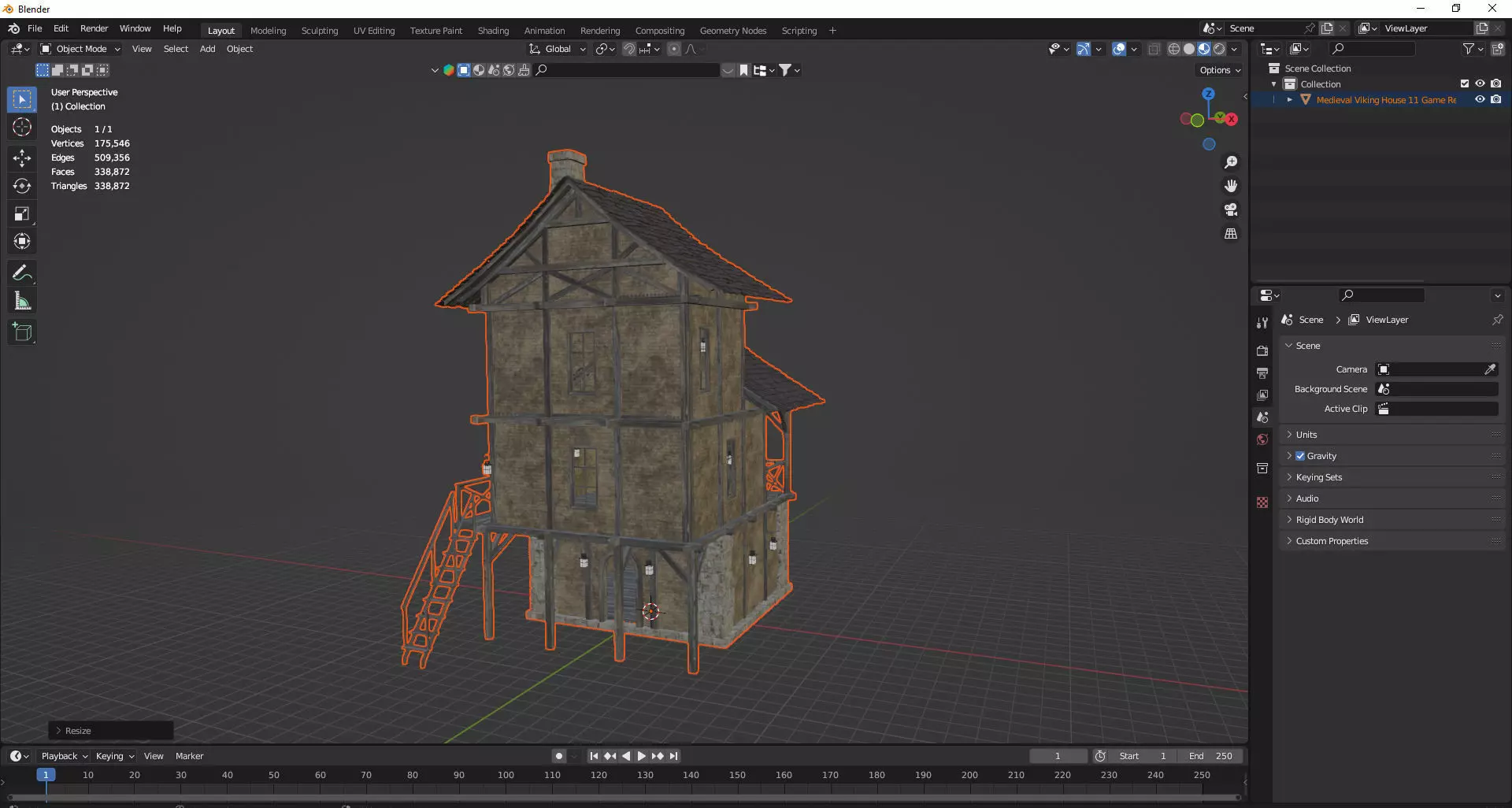 Medieval Viking House 11 Game Ready Low-poly 3D Model Low-poly 3D model_9
