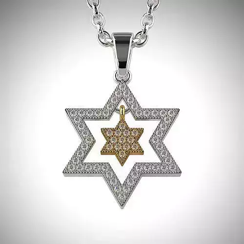 Star of David Pendant with gemstones 001