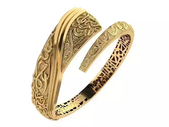 Custom Design Gold Bracelet 3D print model