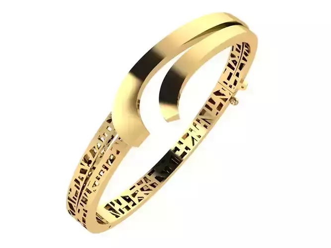 Custom Design Gold Bracelet 3D print model Custom Design Gold Bracelet 3D print model