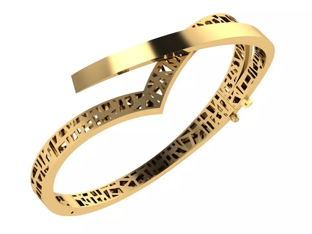 Custom Design Gold Bracelet 3D print model_0