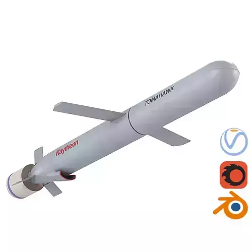 Tomahawk Land Attack Cruise Missile Rocket Block V Low-poly 3D model